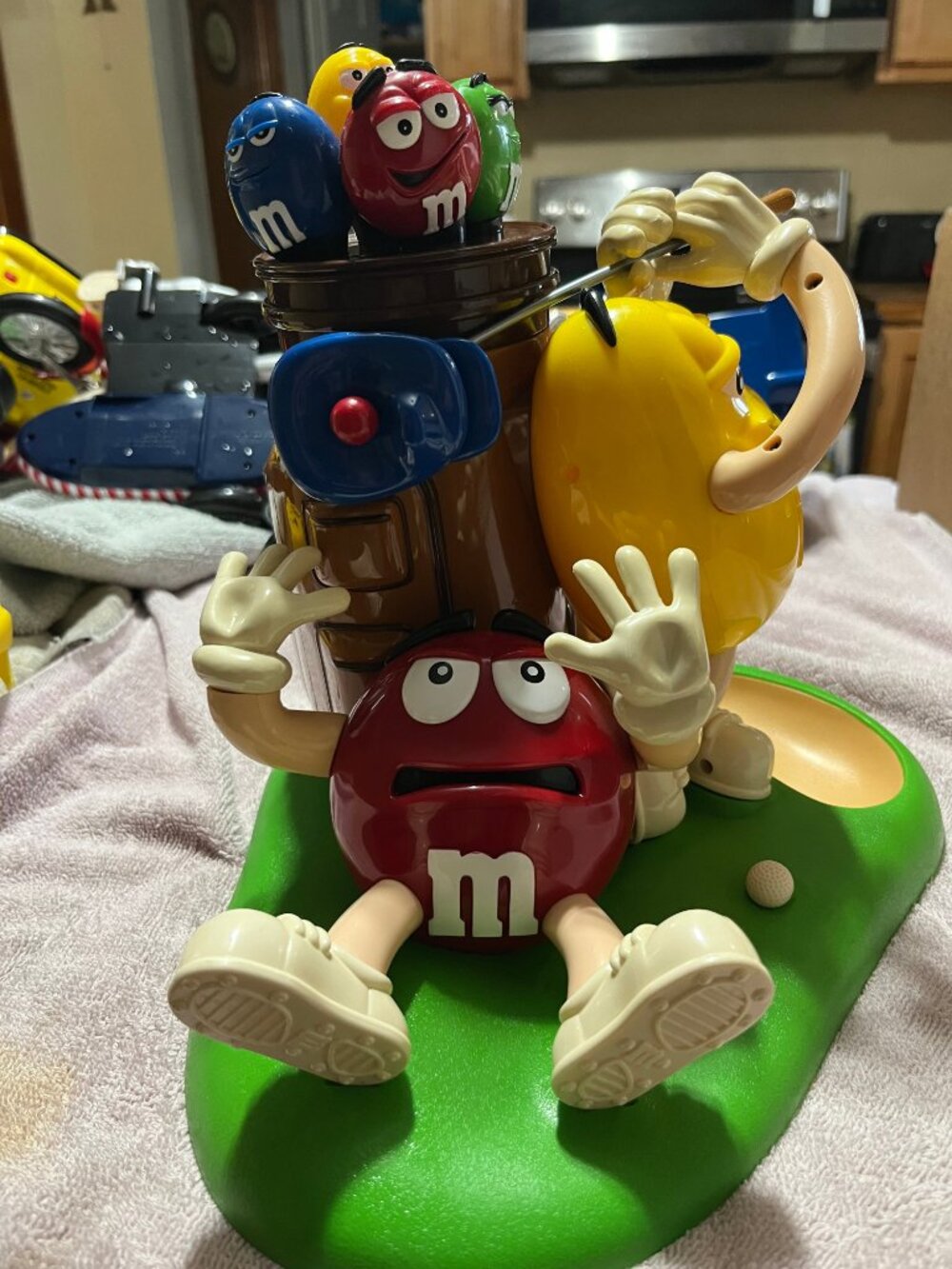 M&M's Plastic Golf Candy Dispenser Colorful Characters Collectible